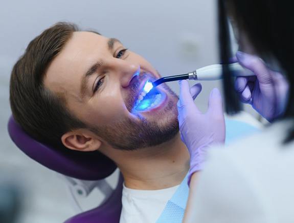 a man undergoing the direct bonding treatment