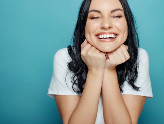 Teeth examined with dental mirror