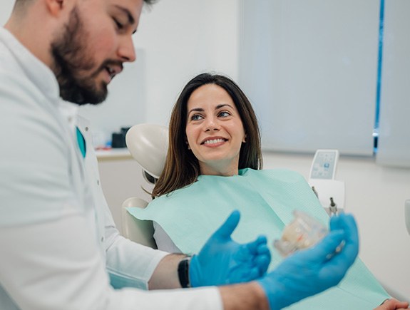 Woman smiling at the dentist