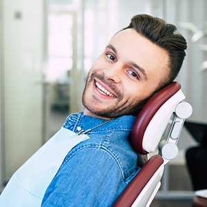 A relaxed man at the dentist